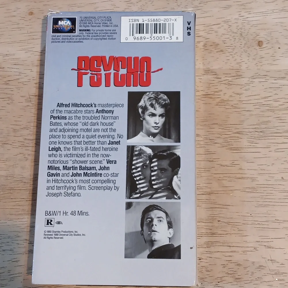 Psycho VHS Tape - Alfred Hitchcock Collection